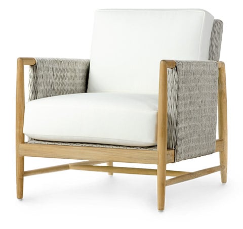 san martin outdoor lounge chair with white upholstery