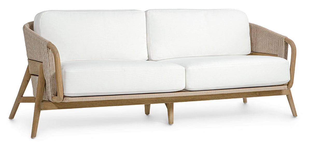  san martin outdoor sofa with white upholstery
